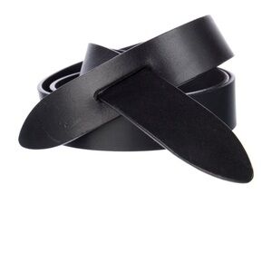 Authentic Isabel Marant Black Leather Belt S - Peg-In-Hole Closure Made in Italy